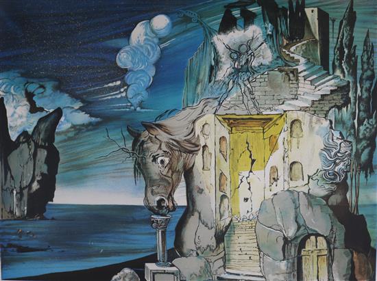 After Salvador Dali, limited edition colour print, bears signature, numbered 11/300, 59 x 44cm, unframed